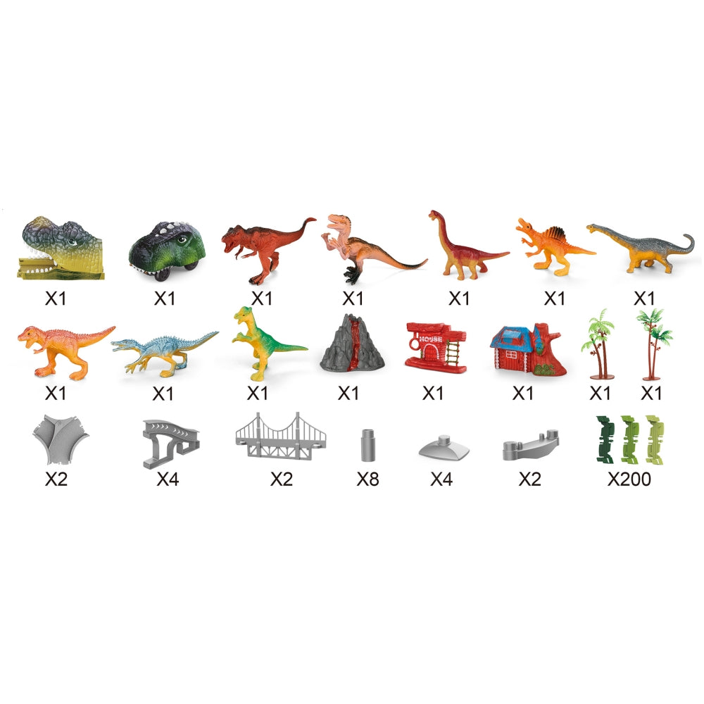 Dinosaur Toys for Boys Race Car Track STEM Vehicle Playsets, Dinosaur Assembling Rail Car Set for Kids Toddler Ages 3 4 5 6 7 8 Year Olds