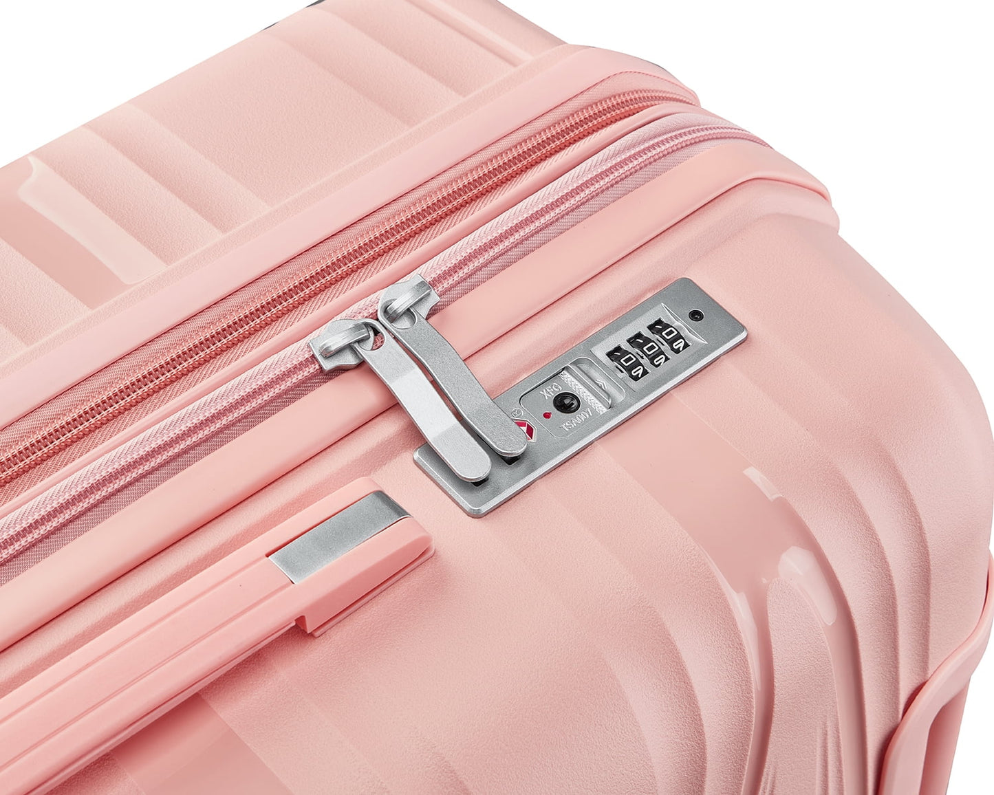 4 Pieces Luggage Set PP Hard Shell Lightweight Suitcase Set Expandable Luggage Suitcase with TSA Lock Spinner Wheels for Men Women, Pink