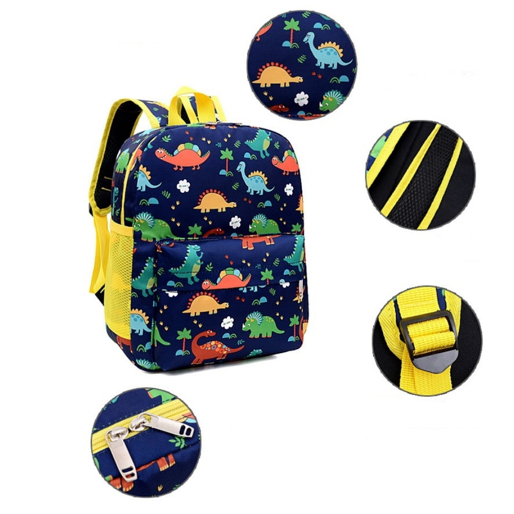 Baprem Toddler Backpack for Boys, 12" Kids Dinosaur Backpack for Preschool Kindergarten Elementary, Blue