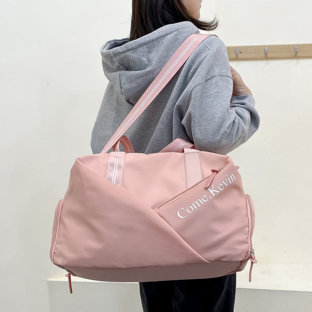 Sport Gym Bag with Shoes Compartment and Wet Pocket for Women, Waterproof Tote Bag ,17" Sport Bag, Pink