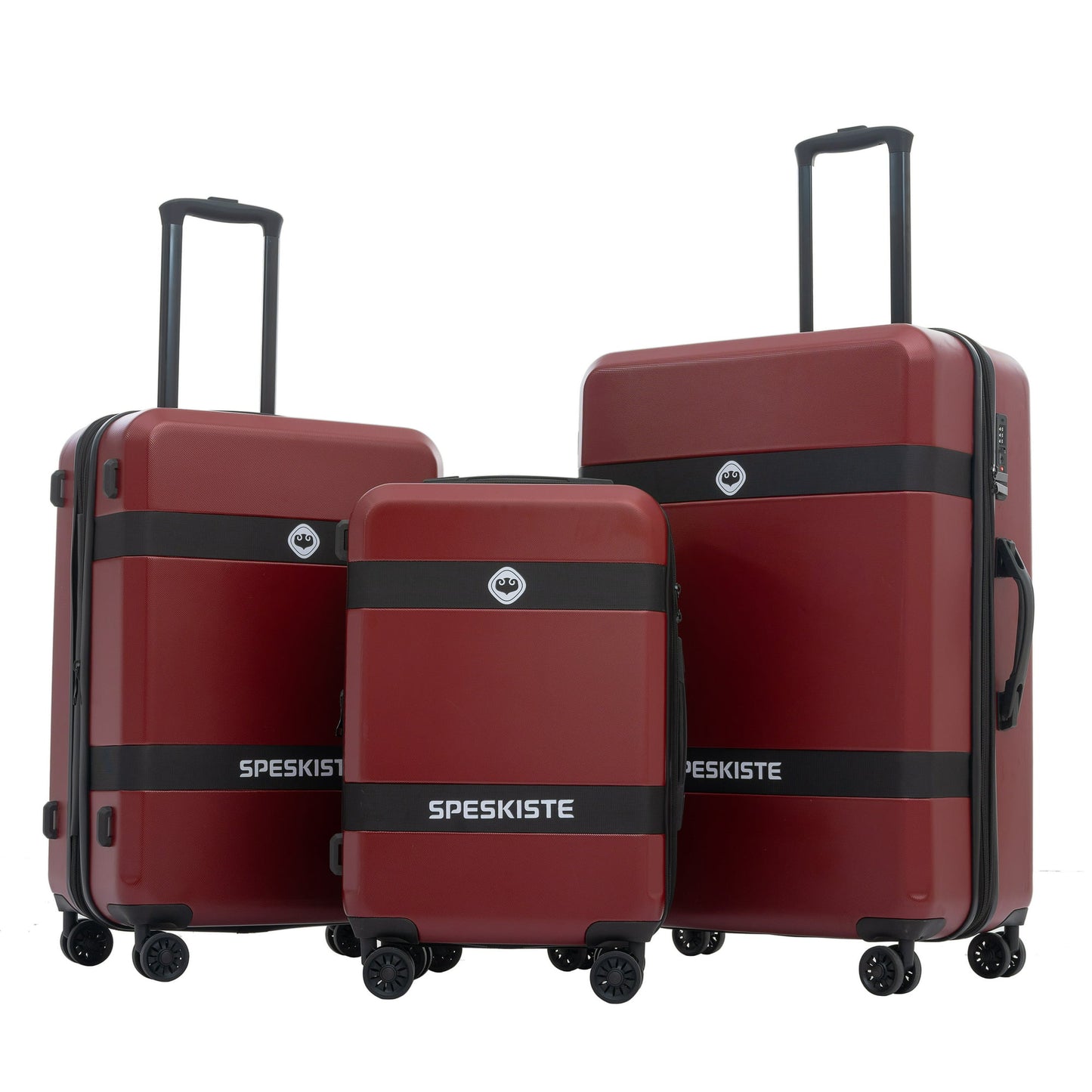 Pregoods Shop Luggage Sets New Model Expandable ABS+PC Hardshell Luggage Suitcase 3 Piece Sets with Spinner Wheels Lightweight TSA Lock (20/24/28), Red