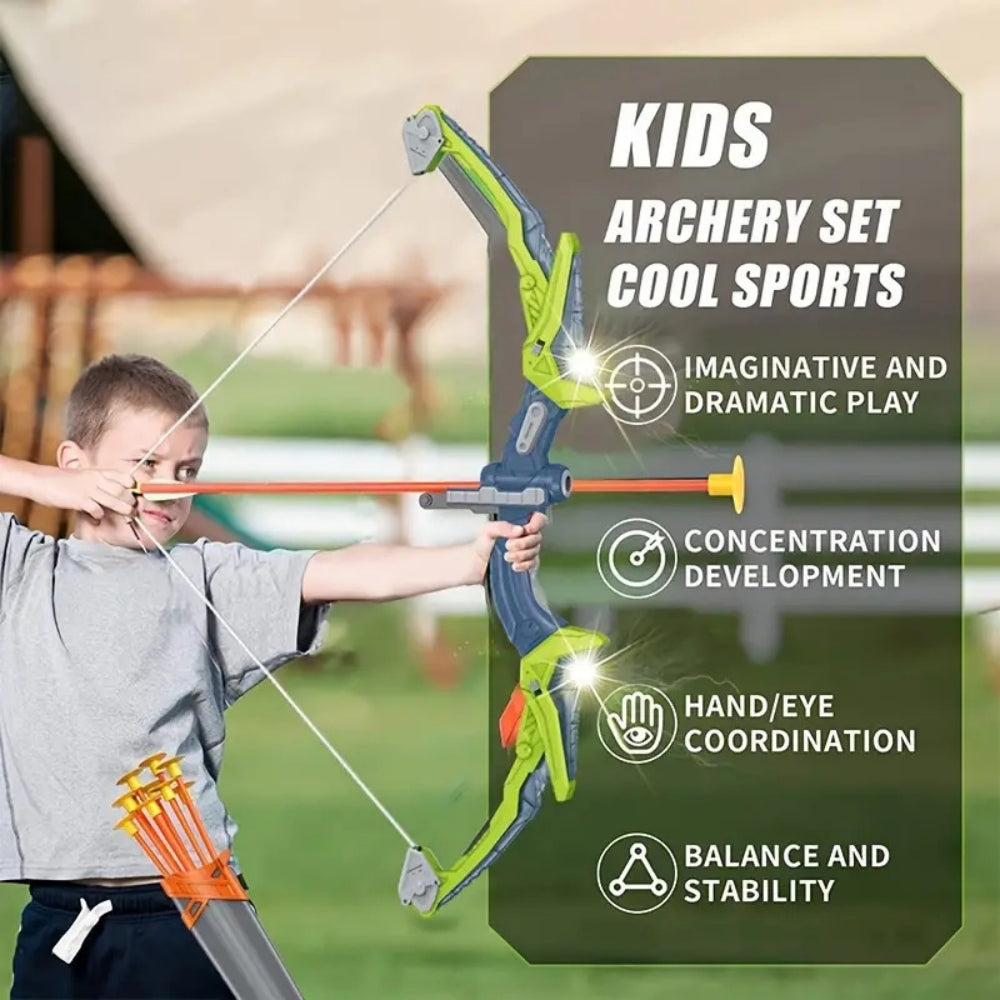 2 Pack Bow and Arrow for Kids, Archery Set with Suction Cup Arrows * 20 ,Arrow Barrel and Target Plate ,for 3+ Years Old Kids,Red and Green