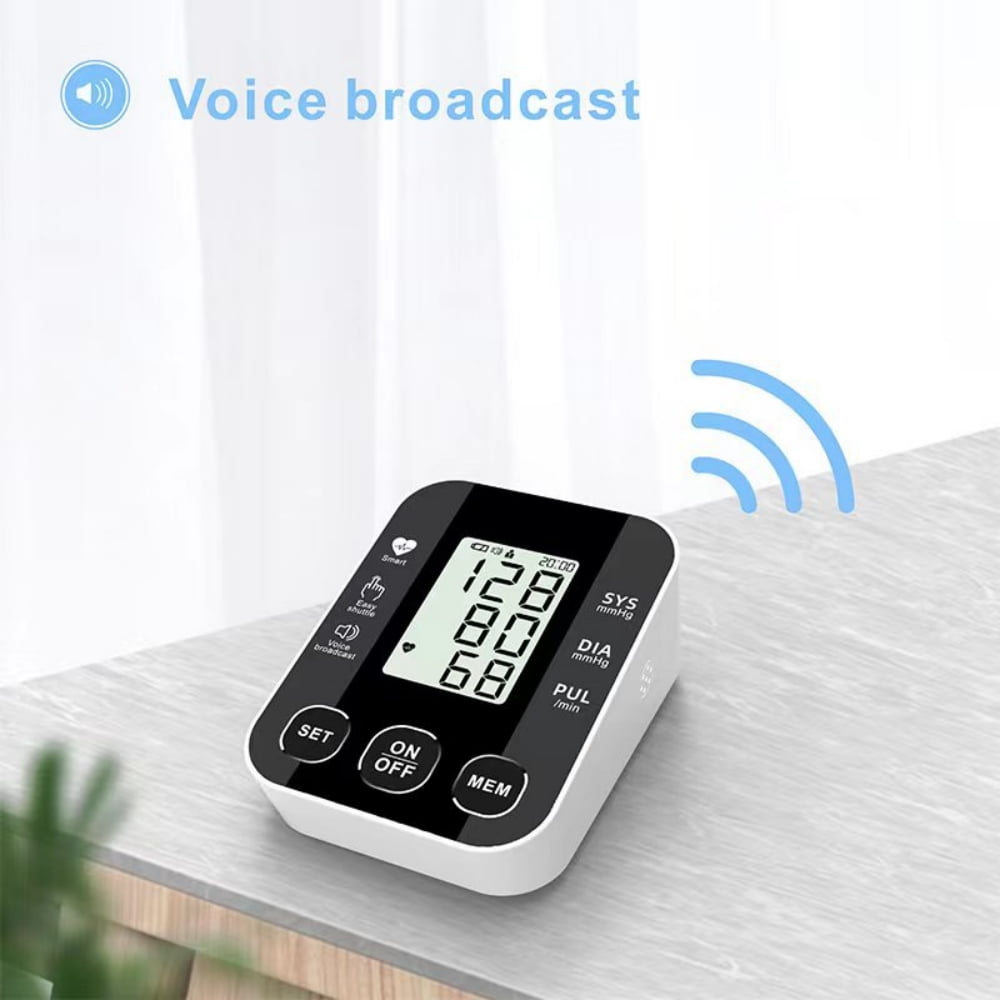 Blood Pressure Monitor Upper Arm BP Monitor LCD Display Blood Pressure Machine with Wide Range Cuff for Home Use