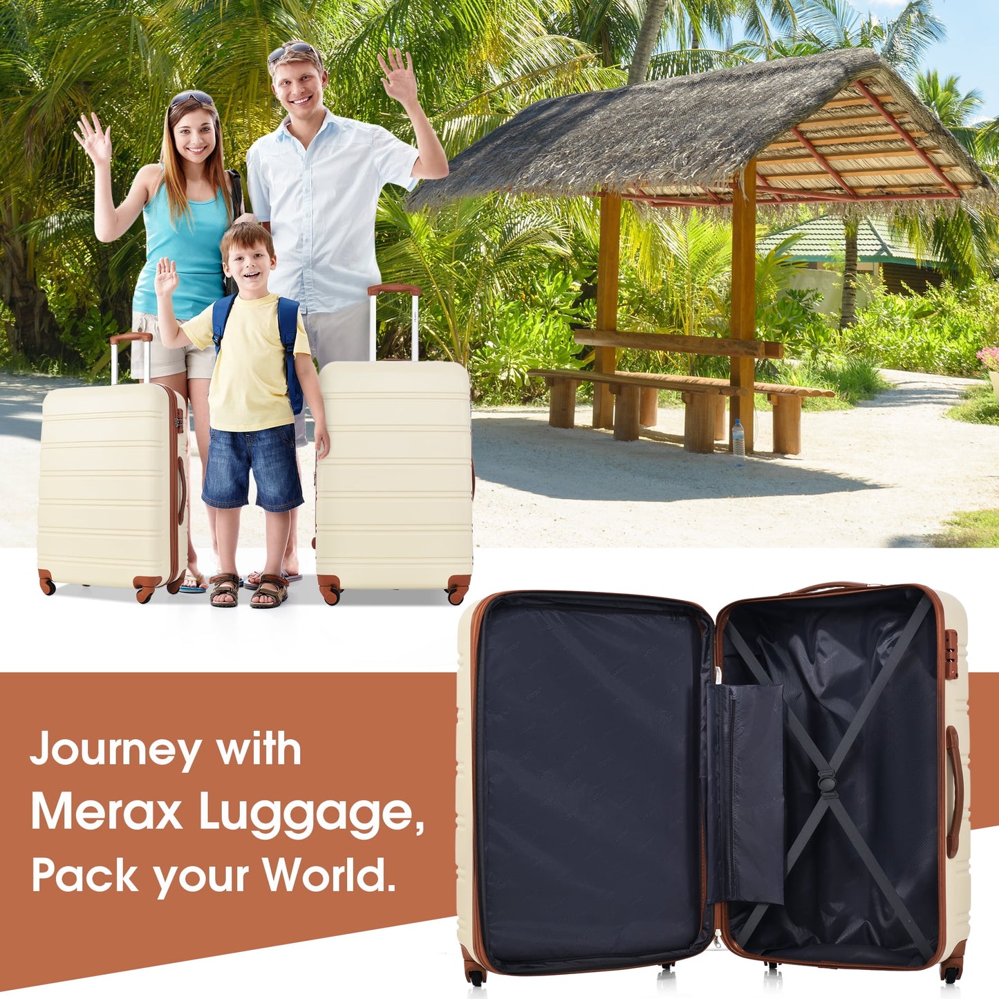 4 Piece Hardshell Luggage Sets with Spinner, TSA Lock, Lightweight Luggages, 16"+20"+24"+28"