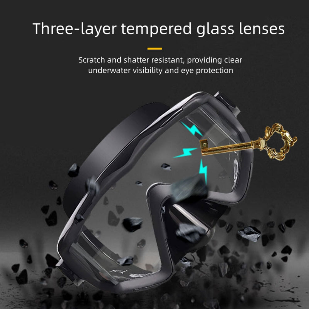 Diving Goggles for Adult,Freediving Mask Anti-fog Clear View Tempered Glass Swimming Mask with Nose Cover