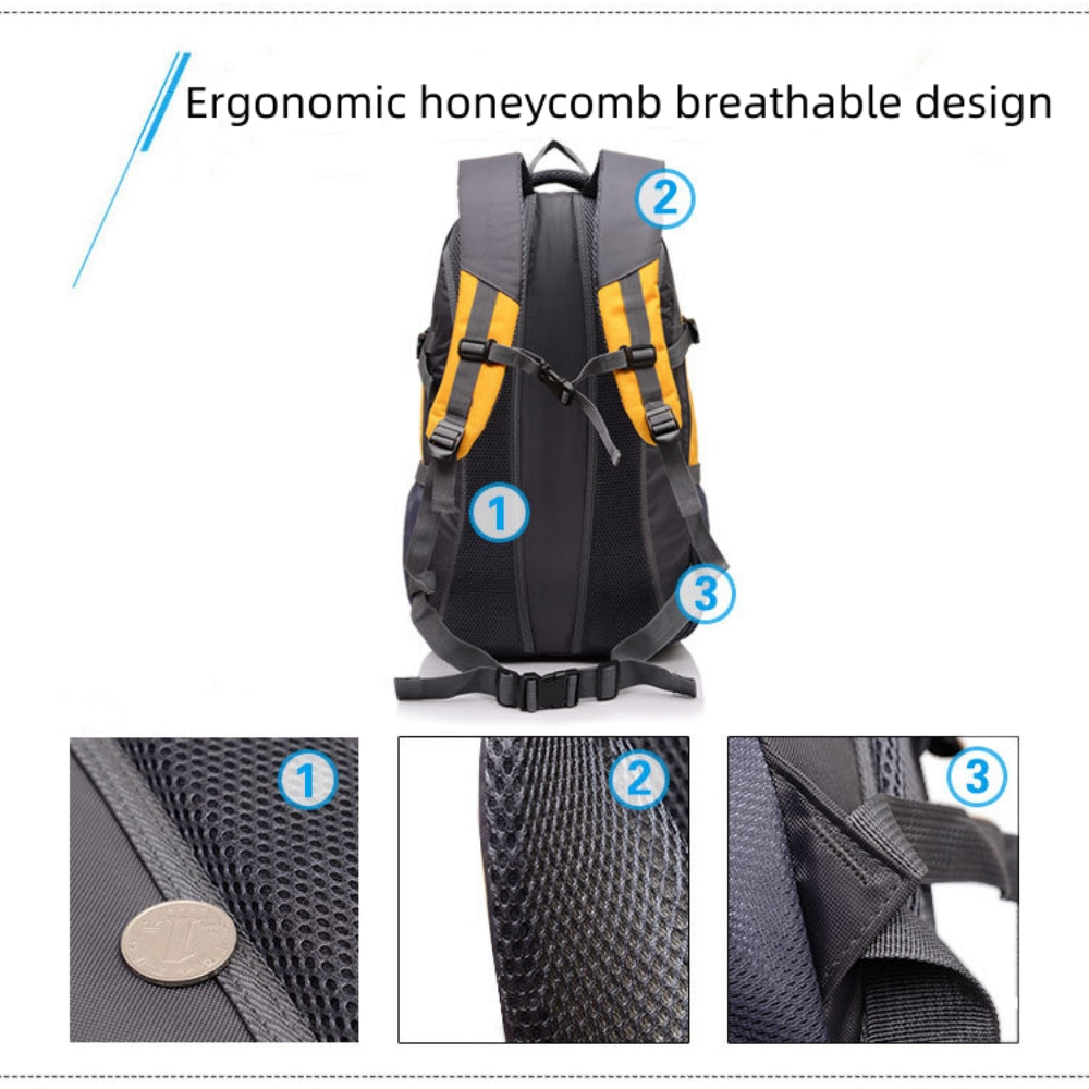 Hiking Backpack, Lightweight Waterproof & Tear Resistant Camping Bag, Outdoor Rucksack Travel Daypack , Men Women Backpack for Hiking, Climbing, Camping, Touring