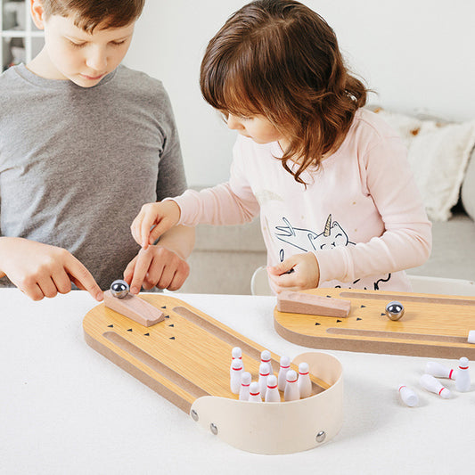 Mini Bowling Toy Set Wooden Tabletop Bowling Game Desk Toys Desktop Bowling Home Bowling Alleys for Kids Adults