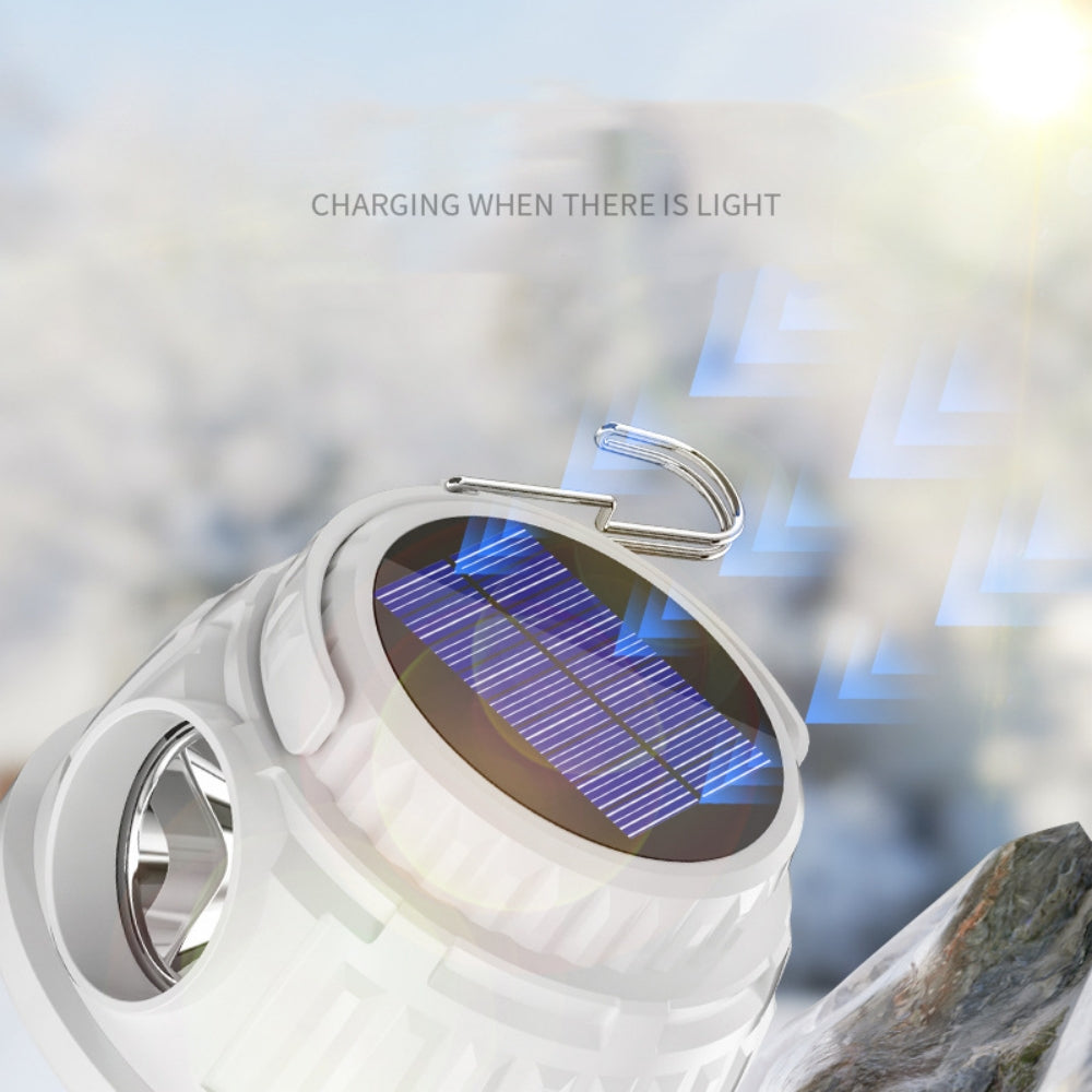 LED Solar Rechargeable Flashlight Camping Light Tent Lantern,4 Modes Portable Lantern for Camping,Hiking,Working,Fishing,Dog Walking,Shelters,Outdoor Activities and Emergency Lighting