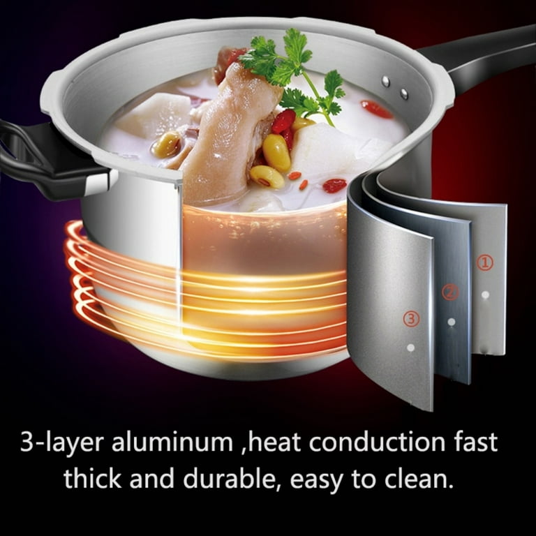 Tyethy Aluminum Pressure Cooker Nonstick 9L Pressure Canner with One-Hand Operating Safty Lid, Explosion-Proof Fast Cooking Pressure Cooker Cookware