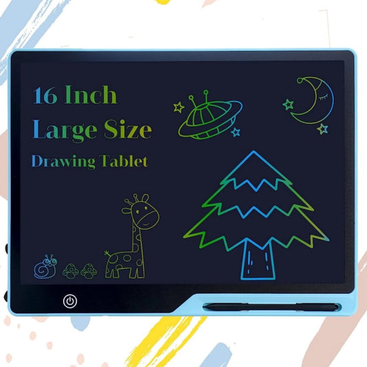 16 inch LCD Writing Tablet for Kids, USB Rechargeable, Reusable Doodle Board Writing Pad, Electronic Drawing Pads Educational Learning Toys for Boys Girls, Blue