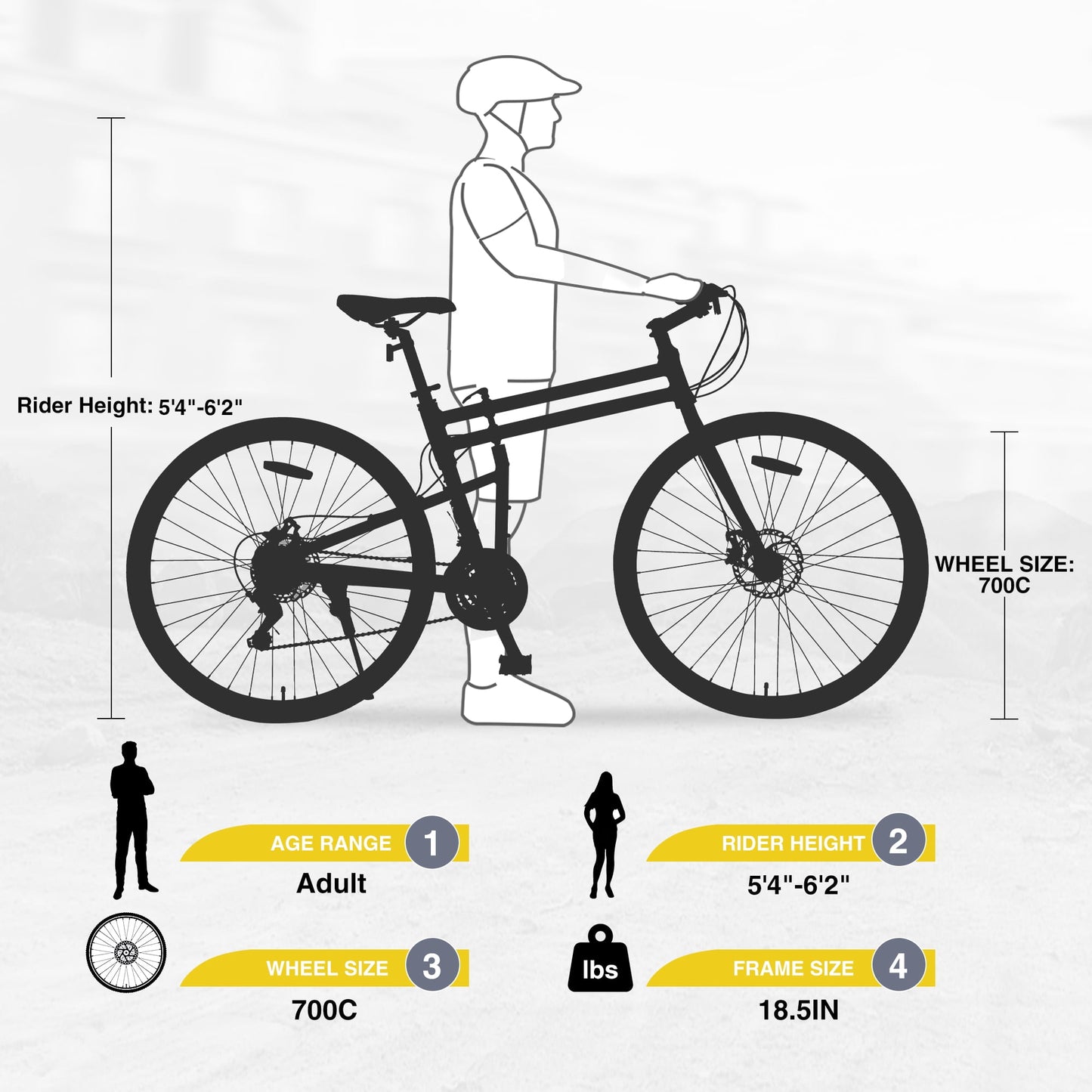Folding Hybrid Bike 21 Speed 700C Road Bike Aluminium Alloy City Bicycle for Men Women, Yellow