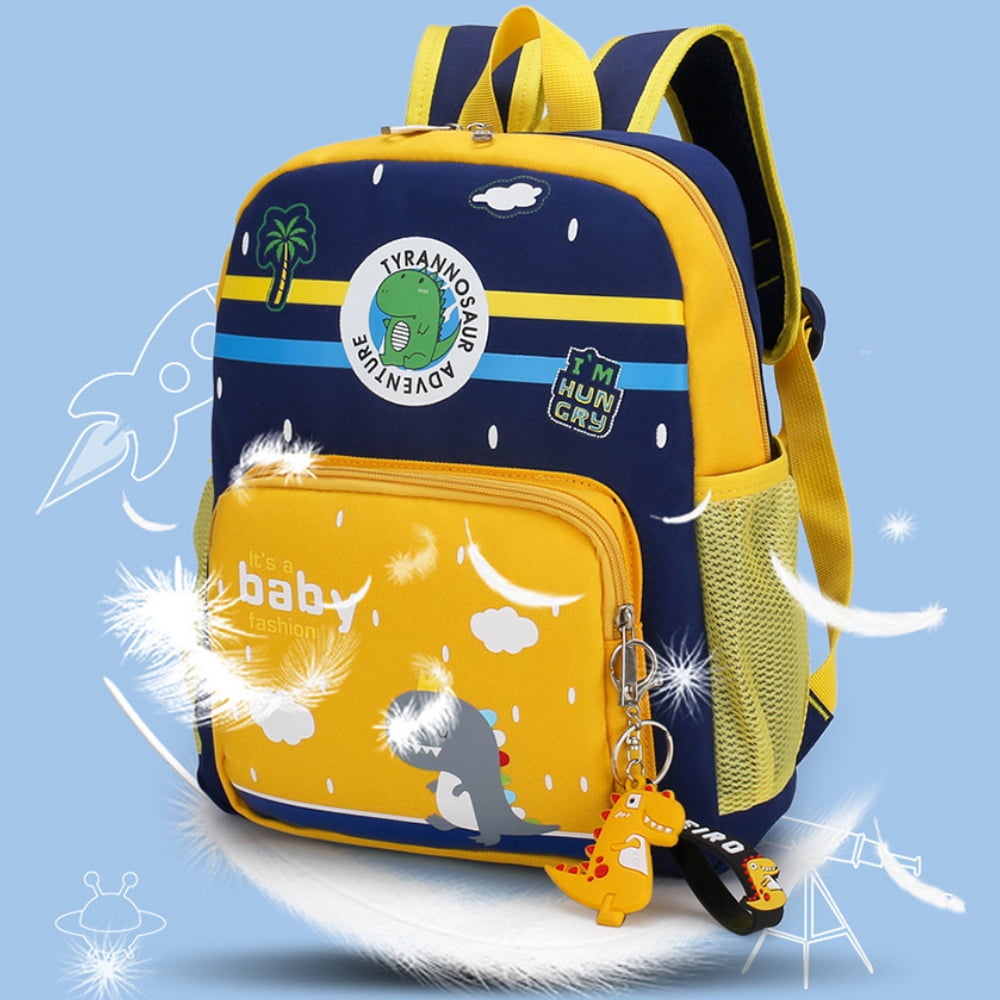 Kids Backpack for Boys Girls, Cute Dinosaur Toddler Backpack for Preschool Kindergarten Elementary, Yellow
