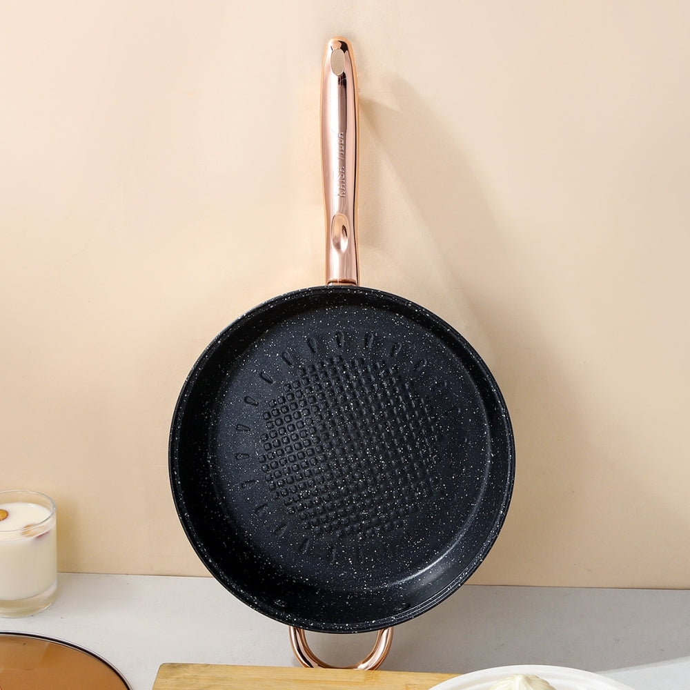 10" Frying Pan with Lid, Nonstick Hybrid Stainless Steel Deep Skillet Pan Saute Pan Kitchen Cookware Set for Cooking & Frying, 3 QT