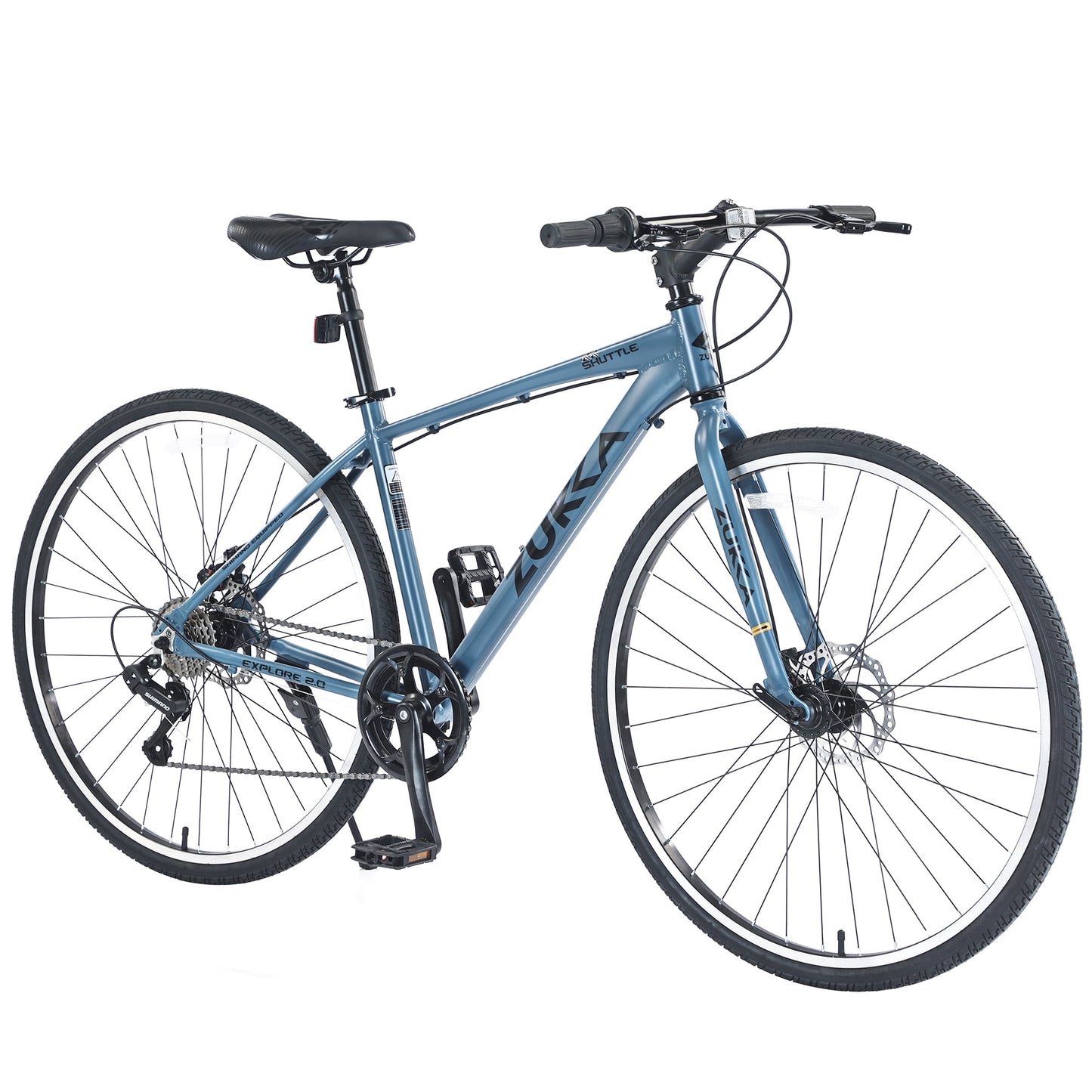 Adults Hybrid Bike 700C 7 Speeds Road Bike Aluminum Frame City Bicycle for Men Women, Light Green