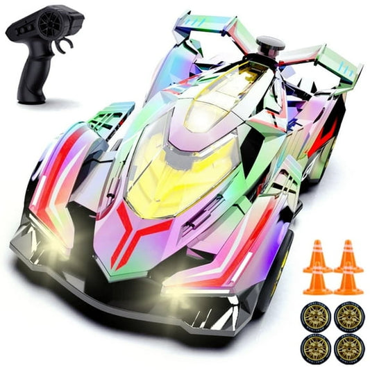 Aezusy Remote Control Car for Boys, Girls 4-12, 2.4Ghz High Speed off Road Drift Car with Spray, Lights, Drifting Tires, Racing Sports Toy Gift for Adults, Kids