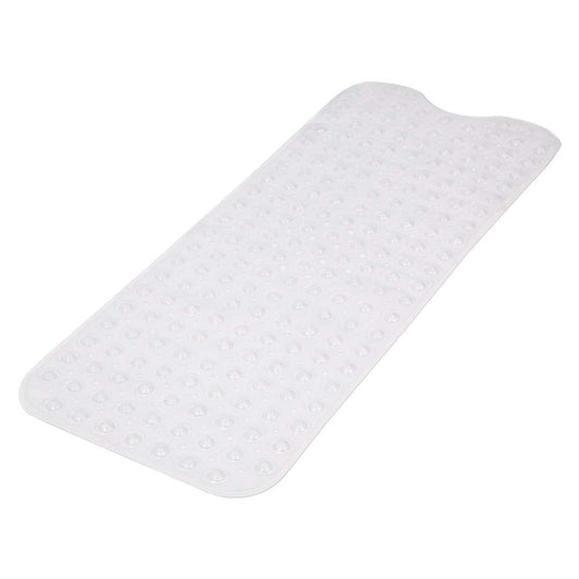 Bathtub Mat Non-Slip Transparent Shower Mats with Suction Cups and Drain Holes Machine Washable for Elderly & Kids, 39" x 16" , Clear