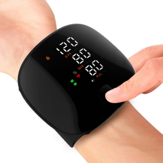 Blood Pressure Monitor with Speaker, Rechargeable Wrist Blood Pressure Monitor Kit with Large LED LCD Display for Home Use