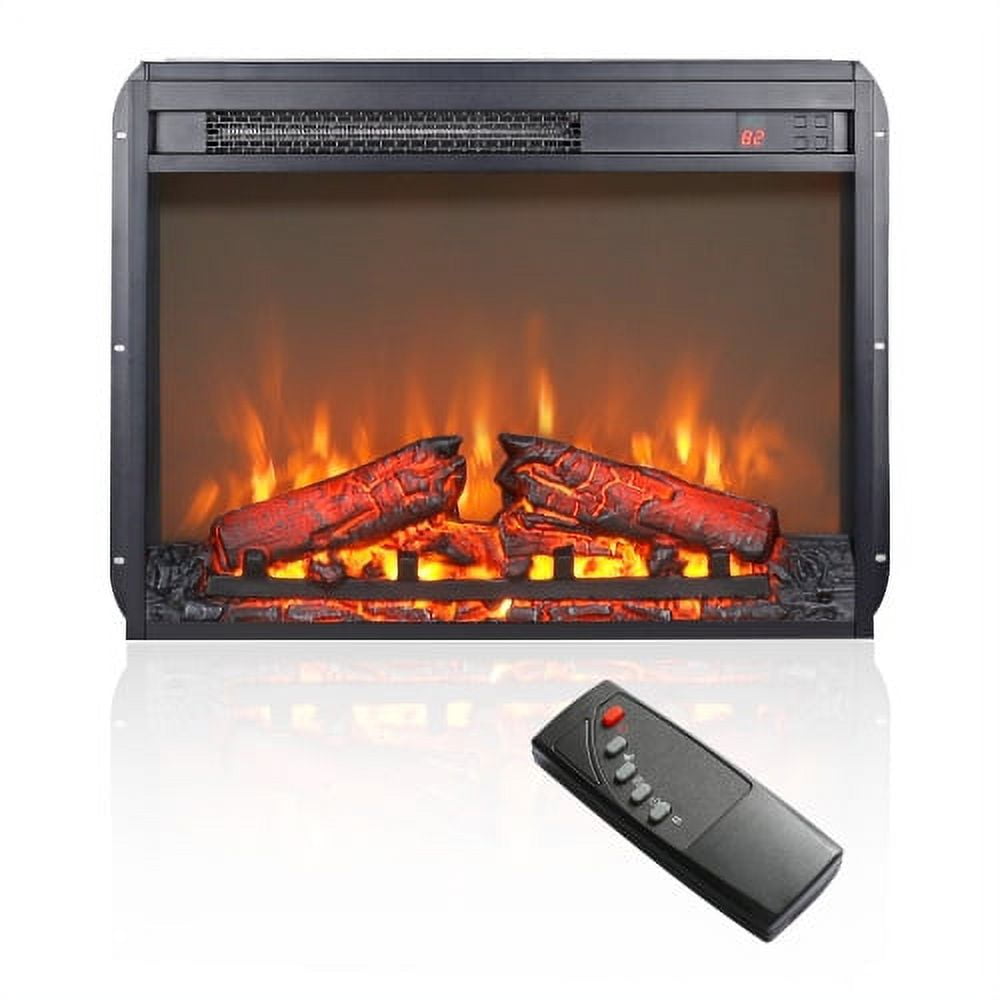 Fireplace 26" Electric Fireplace Inserts, 1400W Recessed Fireplace Heater with Log Set & Realistic Flame, Remote Control with Timer, Overheating Protection