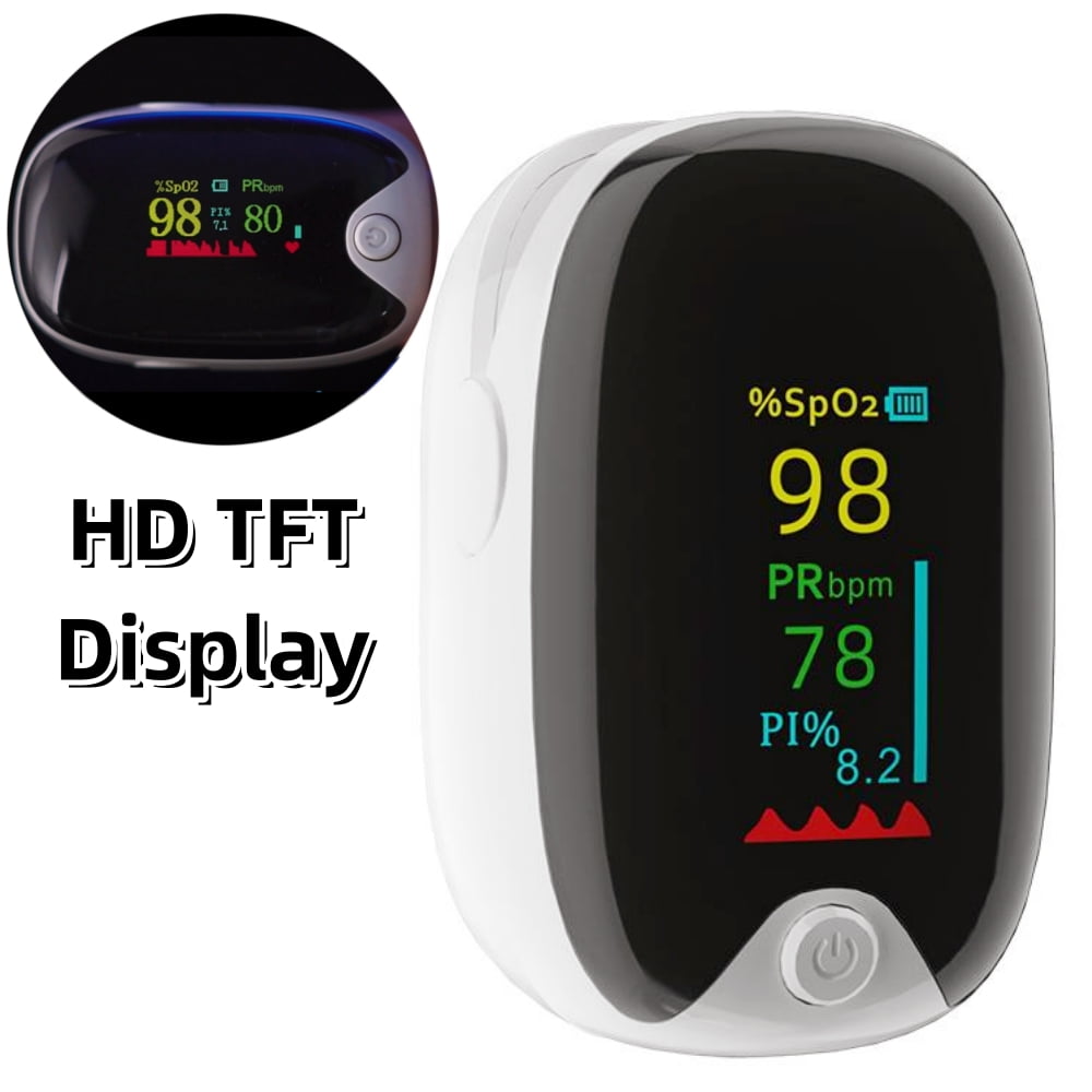 Tyethy Fingertip Pulse Oximeter Portable Blood Finger Oxygen Saturation Monitor with HD Display for Home Use