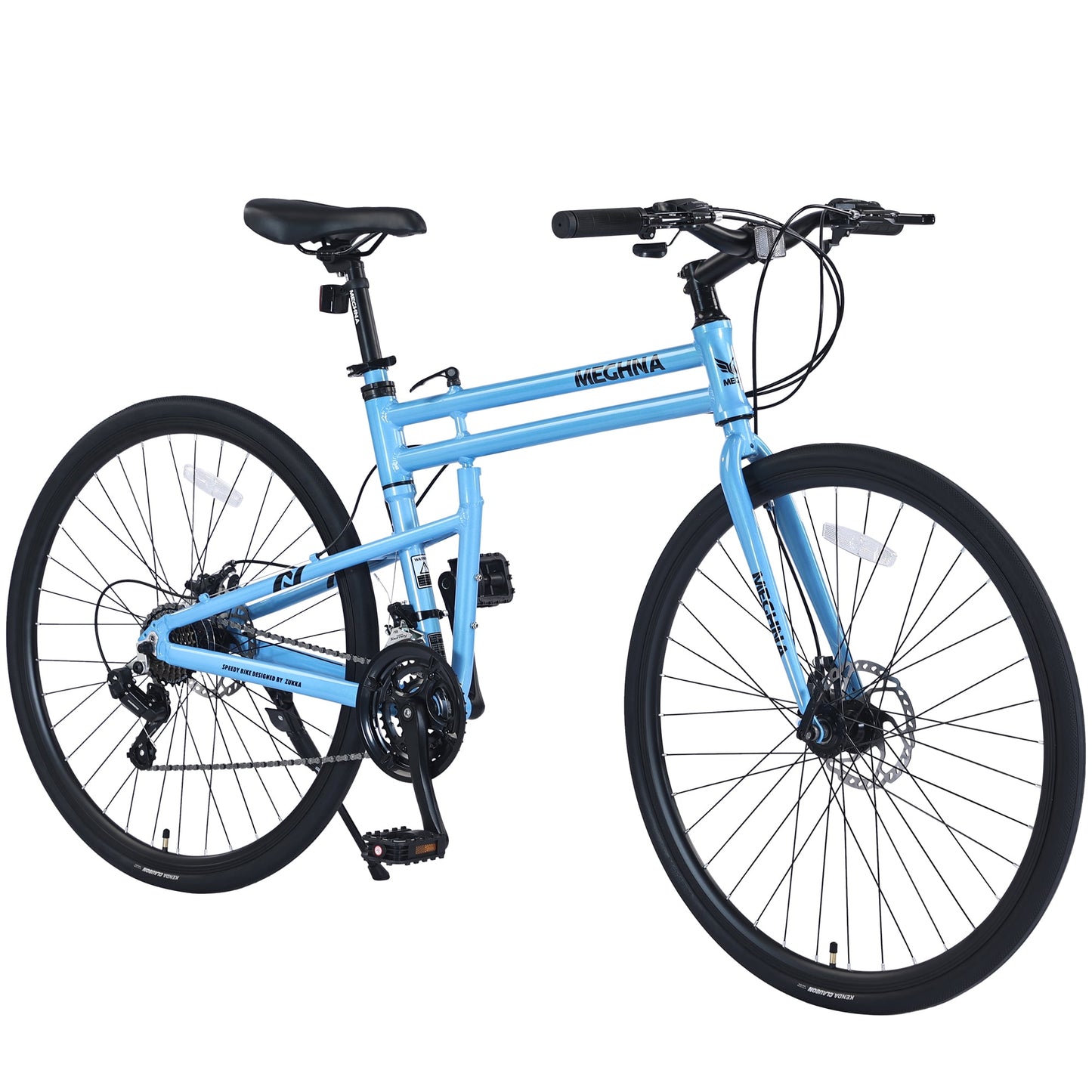 Folding Hybrid Bike 21 Speed 700C Road Bike Aluminium Alloy City Bicycle for Men Women, Yellow