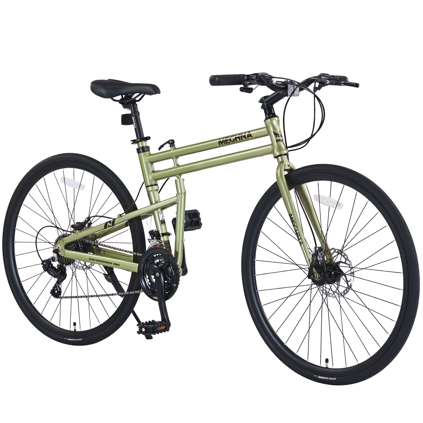 Folding Hybrid Bike 21 Speed 700C Road Bike Aluminium Alloy City Bicycle for Men Women, Yellow