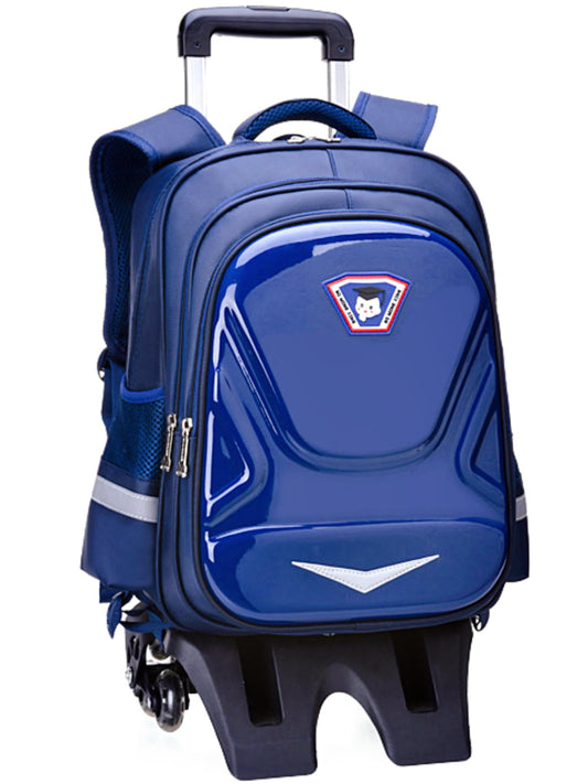 Kids Rolling Backpack for Boys, Trolley Wheeled Backpacks Waterproof School Bag with Multiple Pockets for Travel Outdoor, Blue