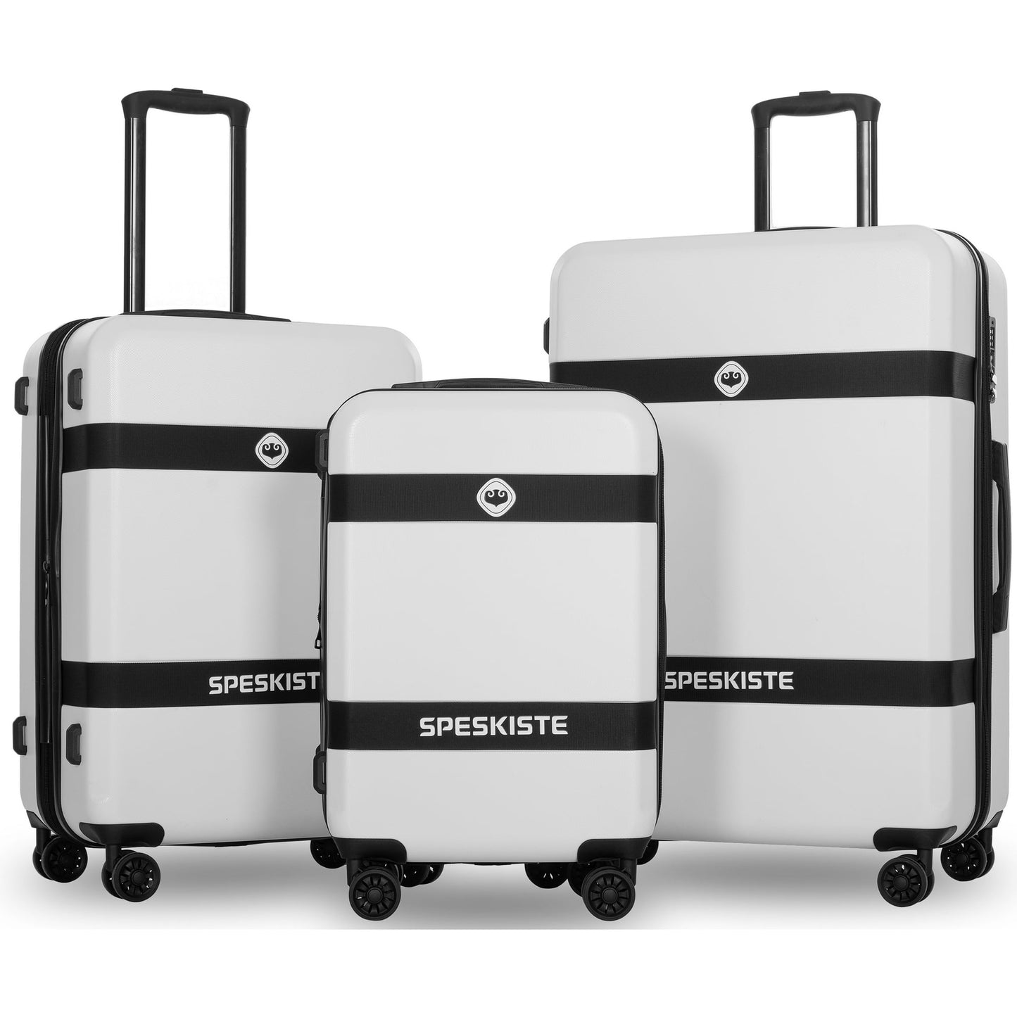 Pregoods Shop Luggage Sets 3 Piece New Model Hardshell Luggage Sets Lightweight Expandable Luggage Suitcase Set with Spinner Wheels TSA Lock, 20"24"28", White