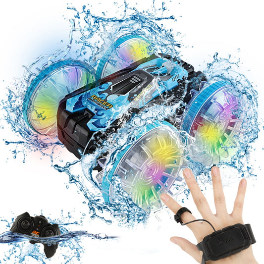 RC Car for Kids, Amphibious Remote Control Car Boat, 4WD Gesture RC Stunt Car Toys with Lights for Boys Girls Christmas Birthday Gifts