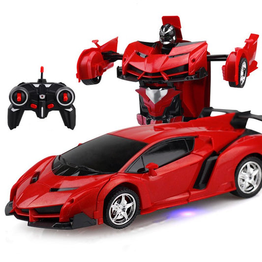 Remote Control Car Transform Robot RC Car Toy, 1:18 Scale Racing Sports Cars with LED Light for Kids Boys Girls 5+