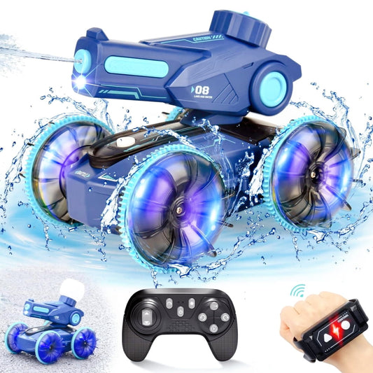 Raistyw RC Cars ,2.4GHz Gesture Sensing RC Stunt That Shoots Car for Boys Ages 5+, Kids Toy gifts Birthday Christmas, Blue