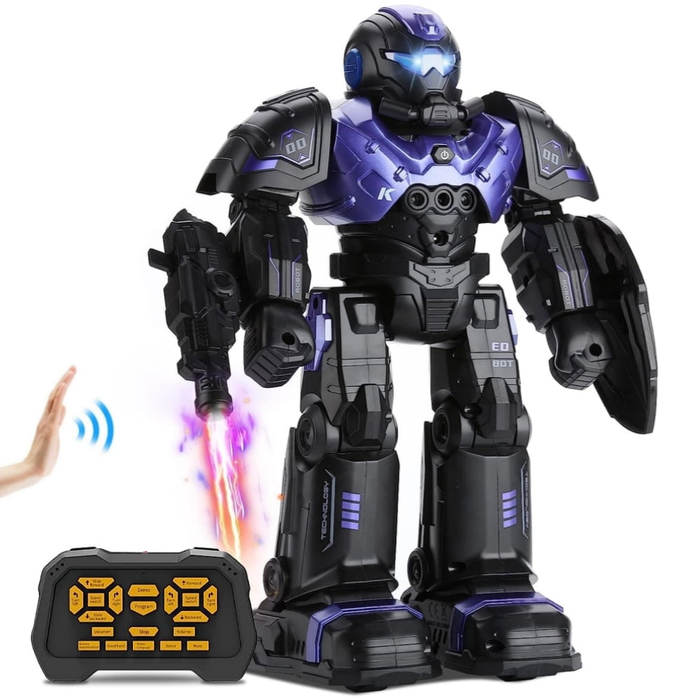RC Robot Toys for Kid, Gesture Sensing Remote Control Rechargeable Intelligent Programmable Robot , Dancing, Singing ,Educational Learning for Boys Ages 7-14 Christmas Birthday Gifts