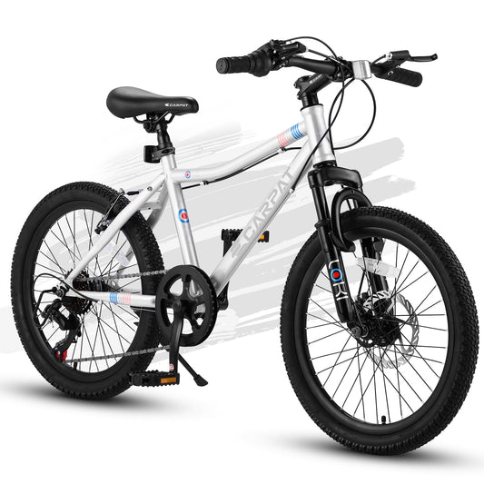Raistyw 20'' Kid's Bike ,Mountain Bike for Ages 8-12 Years Old, 7 Speed Teenager Children Kids' Bicycles, White
