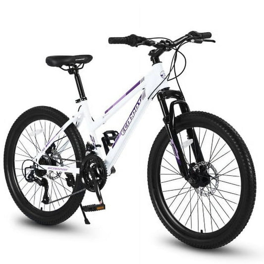 Raistyw 26" Mountain Bike for Women, Shimano 21 Speeds Mountain Bicycles for Women with Dual Disc Brakes and 100mm Front Suspension, White