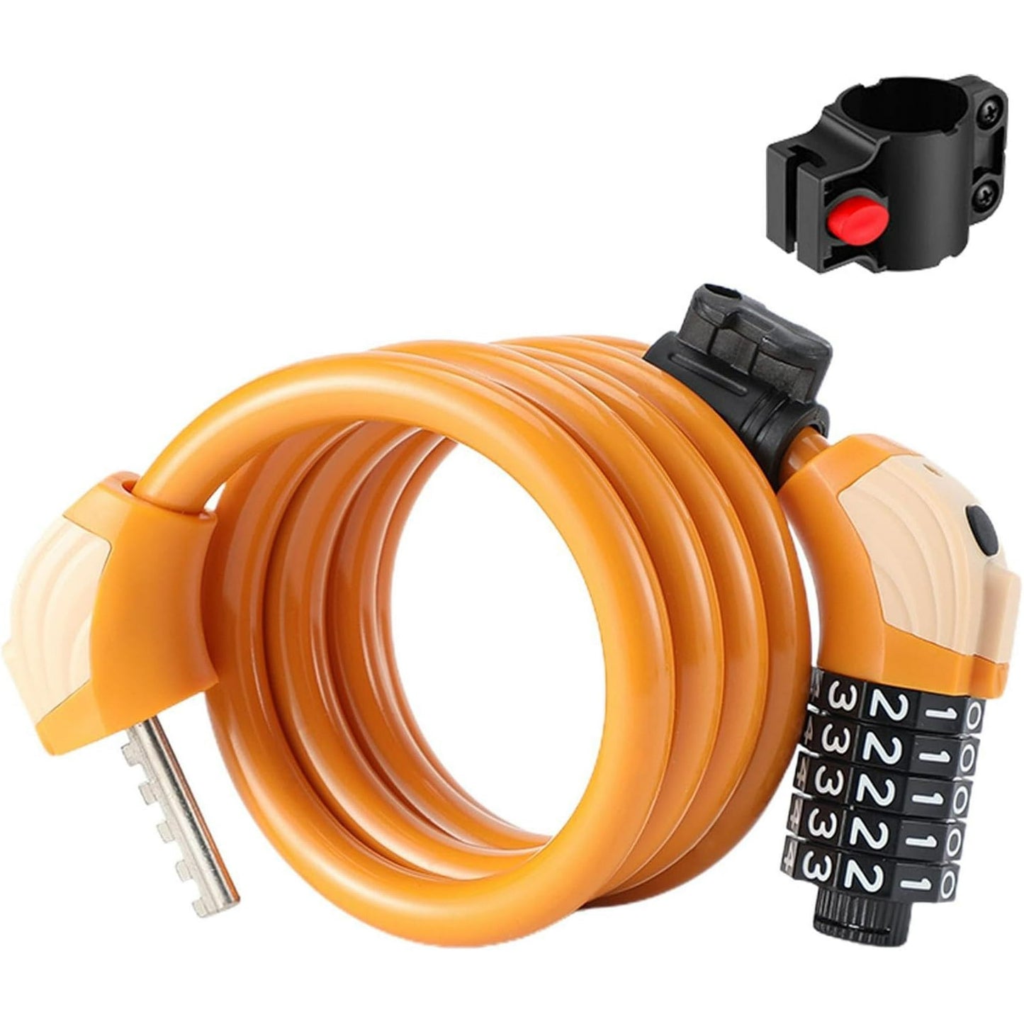 Raistyw Bike Locks with Combination, 4 ft Bicycle Lock Cables Secure 5 Digit Resettable ,Orange
