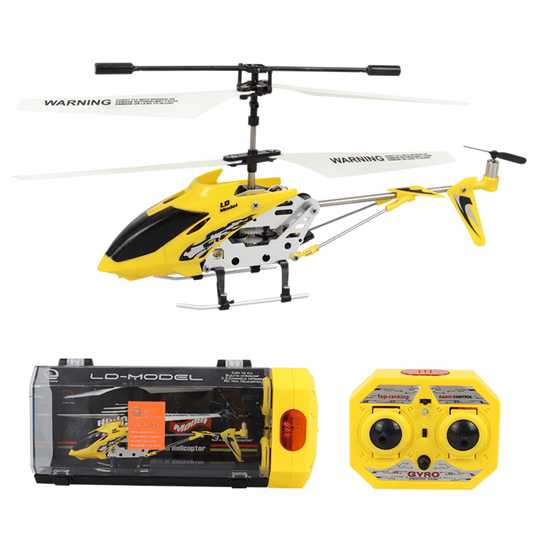 Remote Control Helicopter 2.4GHz RC Helicopters with lights for Kids Beginners, 3.5 CH Aircraft Indoor Flying Toy for Boys and Girls, Yellow