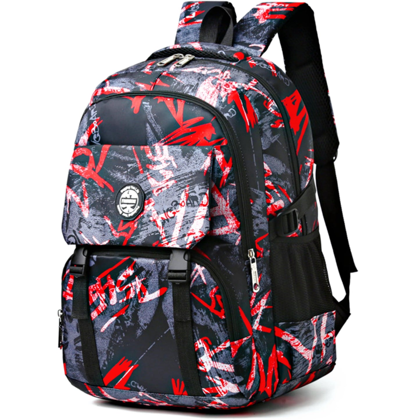 School Backpack School Bag for Kids, Lightweight Large Bookbag with Laptop Bag for Boys Girls, Red