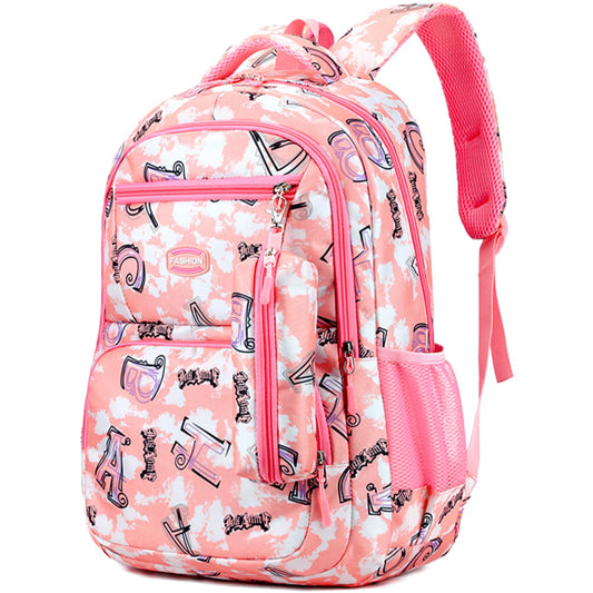 Kids School Backpack for Girls Bookbags Printed Large Lightweight School Bag for Elementary, Pink