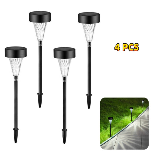 Solar Path Lights,4 Pack Solar Lights,LED Light/Pathway Lights for Patio/Garden/Lawn/Yard/Walkway