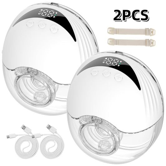Double Wearable Breast Pumps, 24mm Portable Electric Hands-Free Massage Breast Pumps with 3 Modes 9 Levels, Spill-Proof & Pain-Free, White