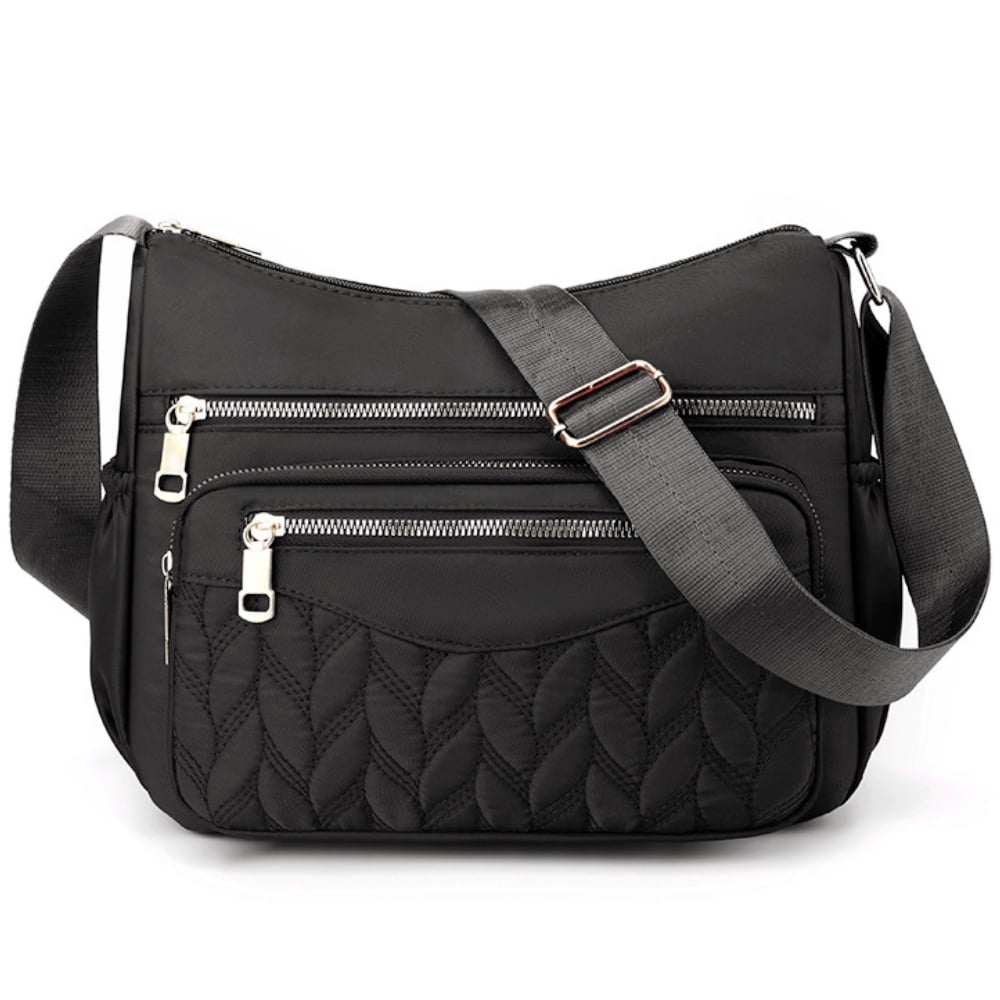 Tyethy Womens Crossbody Bag Nylon Lightweight Shoulder Bag Casual Handbag Purse for Women, Black