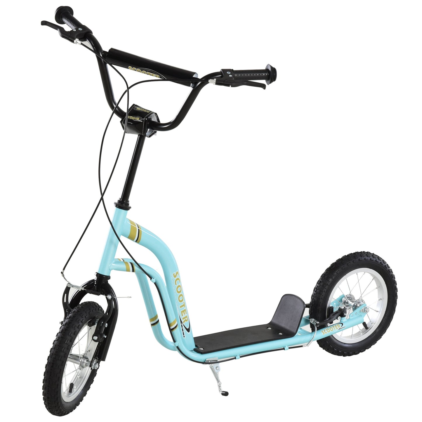 Youth Scooter Kids Kick Scooter with 12" Inflatable Wheels Adjustable Handlebar for Boys Girls Ages 6+, Yellow
