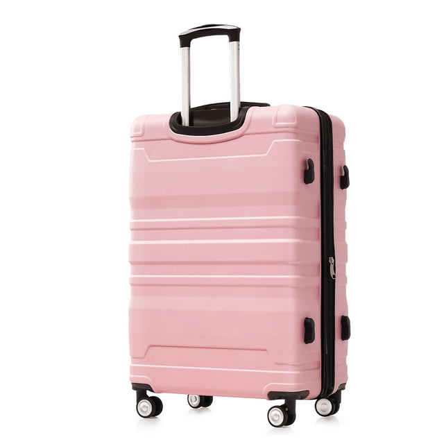 Luggage Sets 3 Piece New Model Expandable ABS Hardshell Luggage Suitcase sets with Spinner Wheels TSA Lock 20''24''28'', Pink