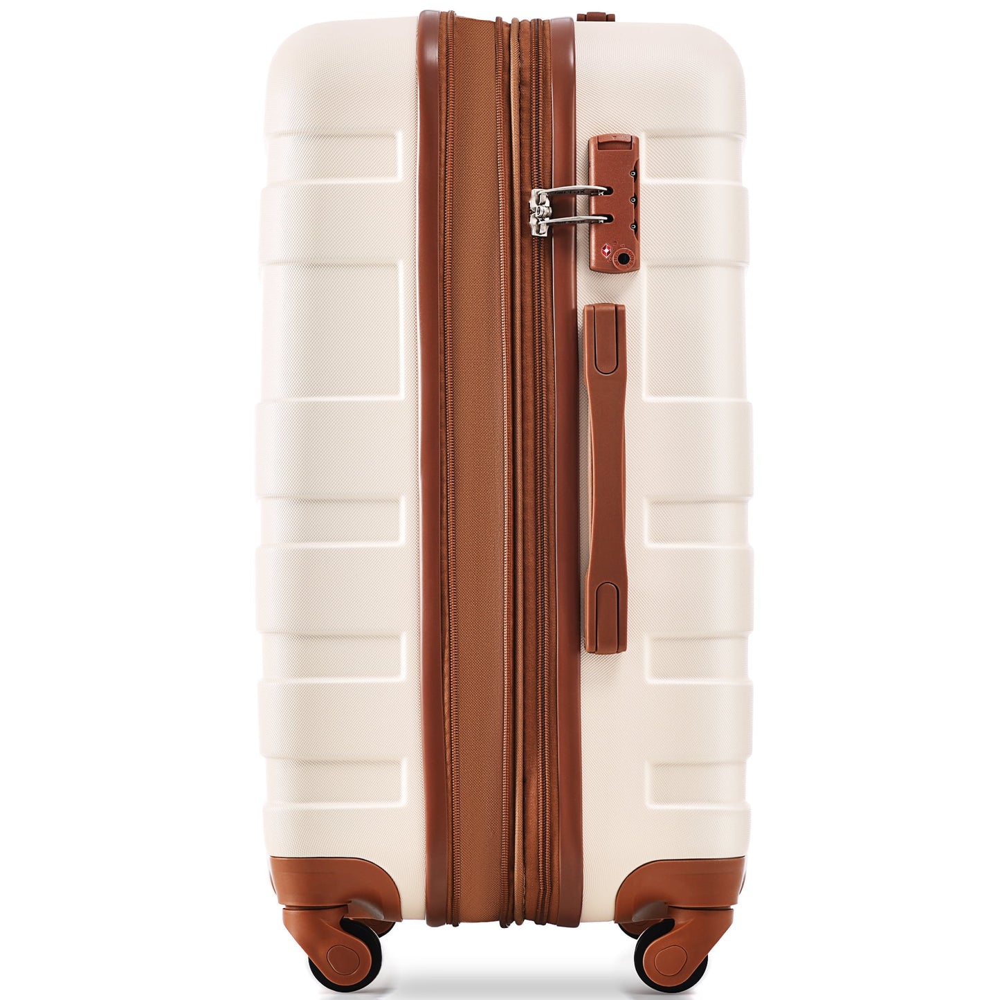 Tyethy 4 Piece Hardside Luggage Suitcase Set with TSA Lock Spinner Wheels, 12" Cosmetic Case 20" Travel Carry-On Luggage, 24" and 28" Checked Luggage, Golden Rose