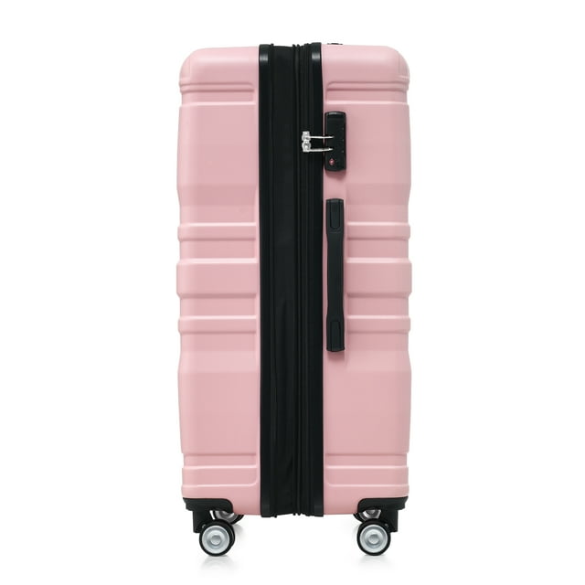 Luggage Sets 3 Piece New Model Expandable ABS Hardshell Luggage Suitcase sets with Spinner Wheels TSA Lock 20''24''28'', Pink