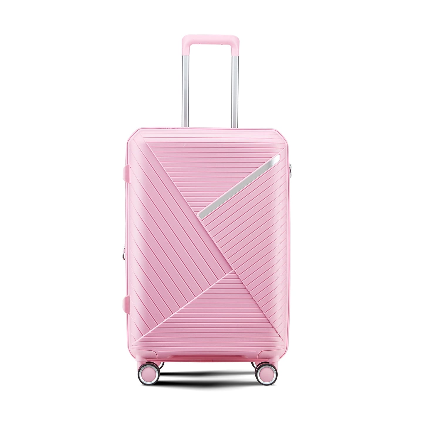 Luggage Sets 3 Pieces Expandable Suitcase Set PP Hardshell Travel Luggage with TSA Lock Spinner Wheels, Pink
