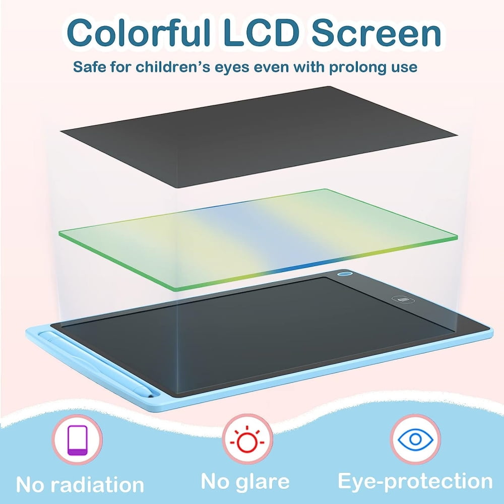 2 Pack LCD Writing Tablet for Kids 8.5 inch Colourful Screen Drawing Tablet Doodle Board, Reusable Drawing Tablet Doodle Pad Learning Educational Toy Gift for Girls Boys