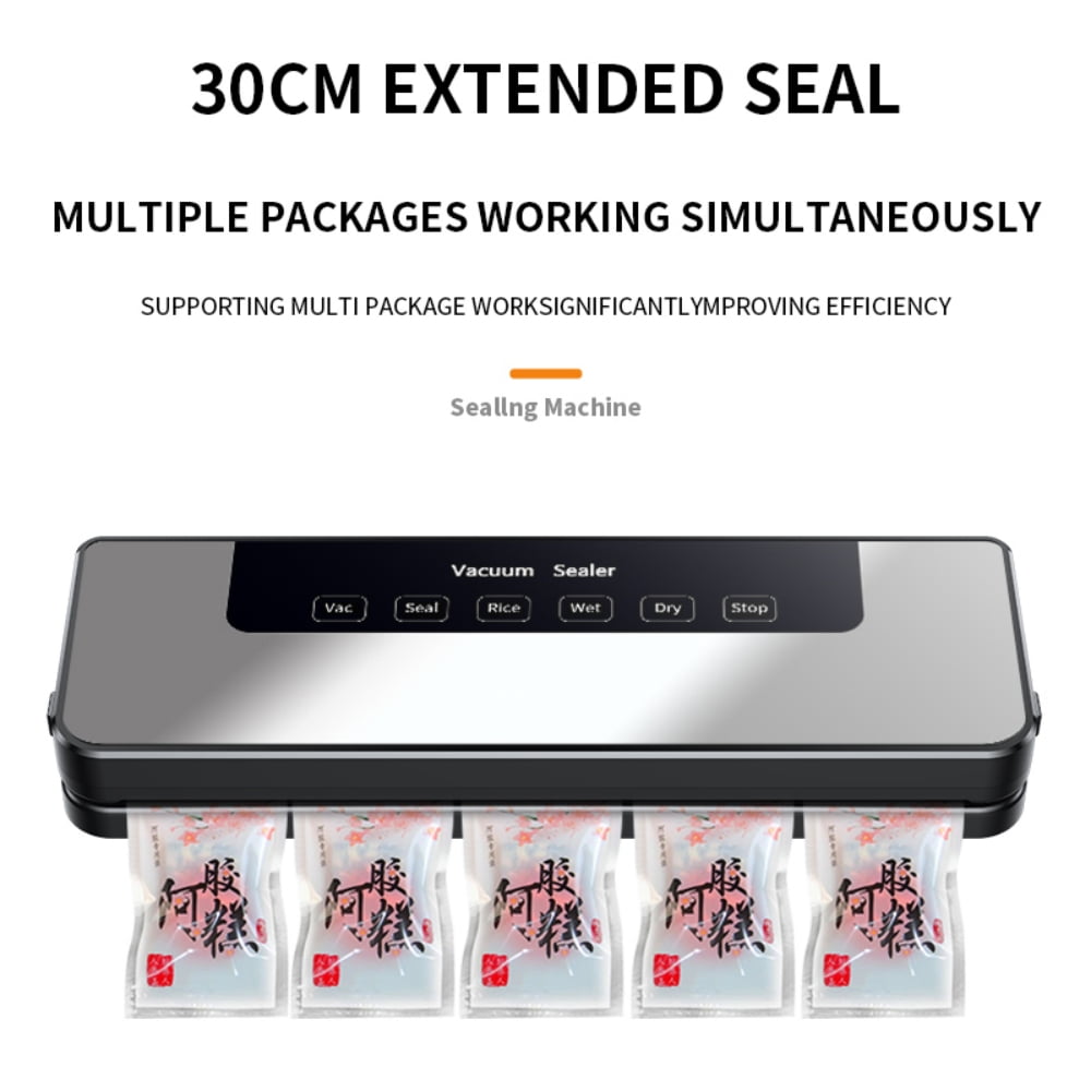 Food Vacuum Sealer Machine, 65Kpa Food Sealer Machines Automatic Dry/Wet Modes with 10Pcs Food Storage Vacuum Rolls Bag