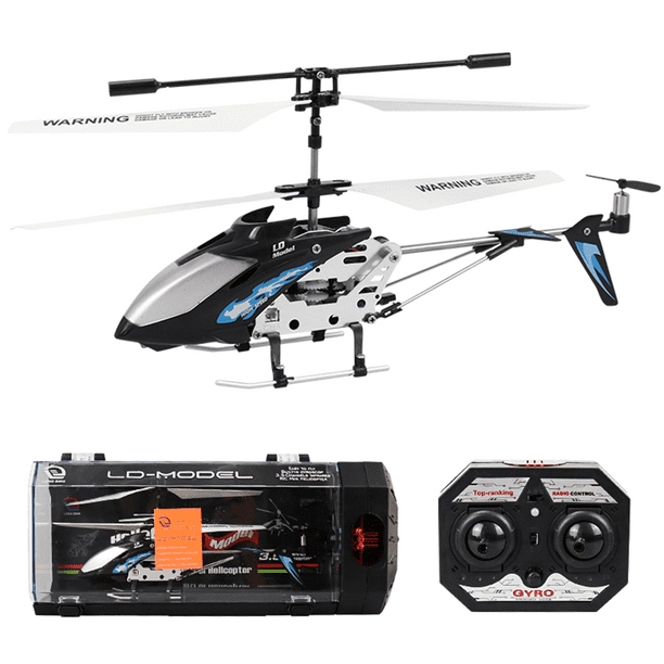 Remote Control Helicopter, Alloy Body RC Helicopters with Gyro for Kids Beginners, One Key Take Off/Landing, 3.5 Channel, LED Light for Indoor to Fly, Gray