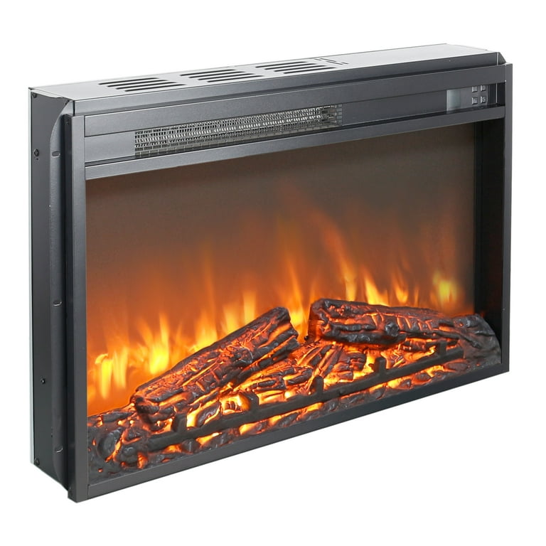 Fireplace 26" Electric Fireplace Inserts, 1400W Recessed Fireplace Heater with Log Set & Realistic Flame, Remote Control with Timer, Overheating Protection