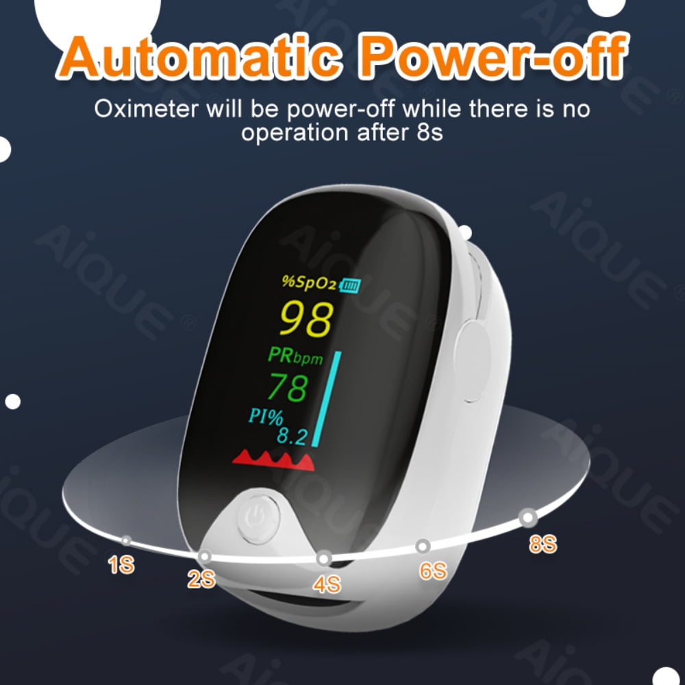 Tyethy Fingertip Pulse Oximeter Portable Blood Finger Oxygen Saturation Monitor with HD Display for Home Use